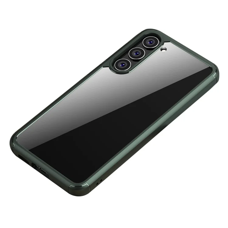 Compra em Volume para Capa do Samsung Galaxy S23+ com Cantos Reforçados TPU + PC Tampa Traseira Transparente - Verde Escuro