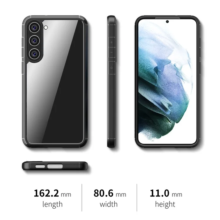Compra em Volume para Capa do Samsung Galaxy S23+ com Cantos Reforçados TPU + PC Tampa Traseira Transparente - Verde Escuro