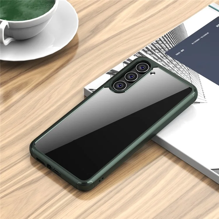 Compra em Volume para Capa do Samsung Galaxy S23+ com Cantos Reforçados TPU + PC Tampa Traseira Transparente - Verde Escuro