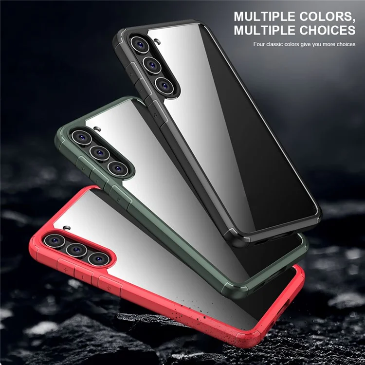 Compra em Volume para Capa do Samsung Galaxy S23+ com Cantos Reforçados TPU + PC Tampa Traseira Transparente - Verde Escuro