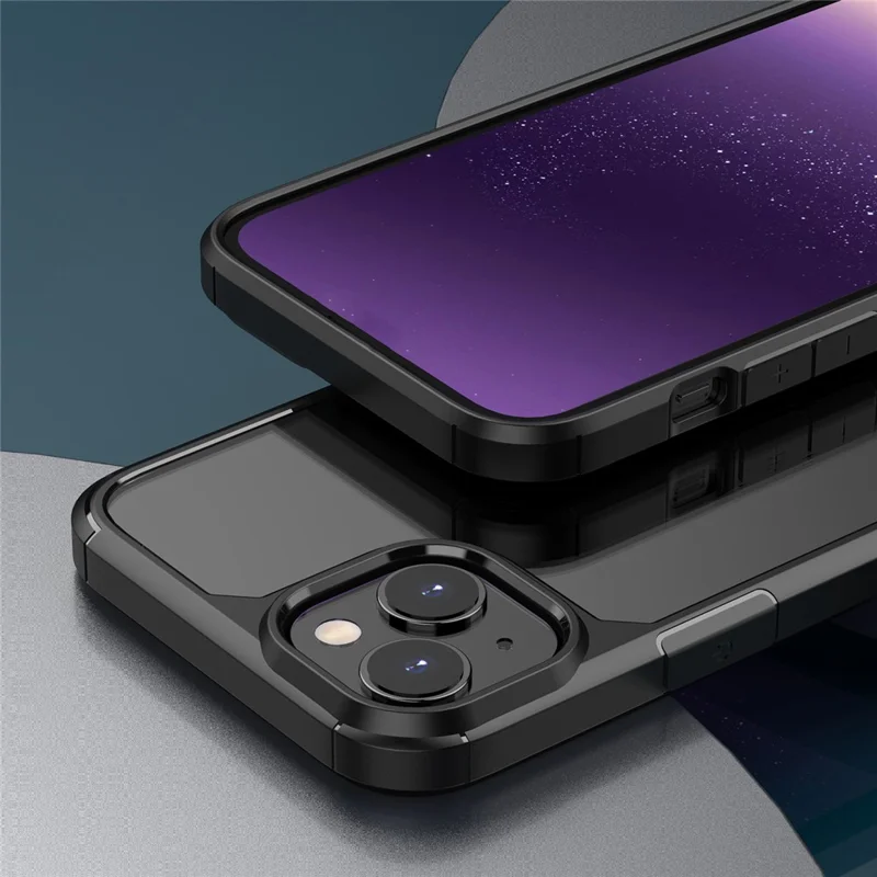 Bulk Purchasing For iPhone 15 Case Reinforced Corner TPU + PC Clear Back Cover - Blackish Green