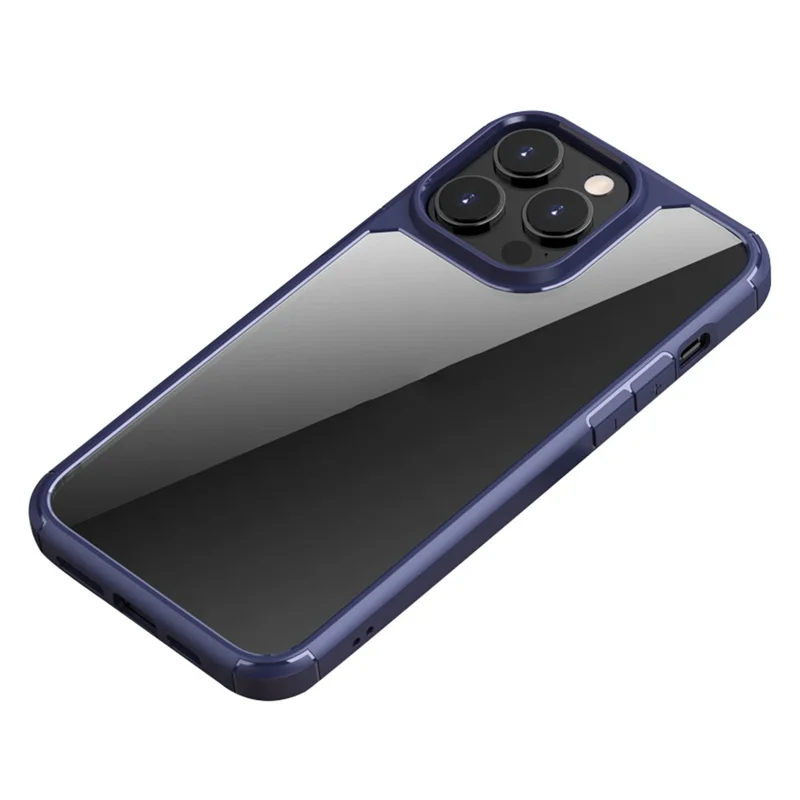 Bulk Purchasing For iPhone 15 Pro Case Reinforced Corner TPU + PC Clear Back Cover - Navy Blue