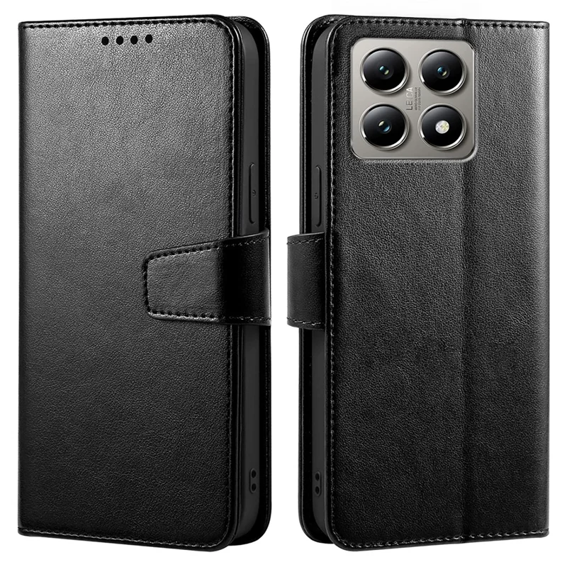 For Xiaomi 14T Case Stand Card Holder Wallet Leather Phone Cover - Black
