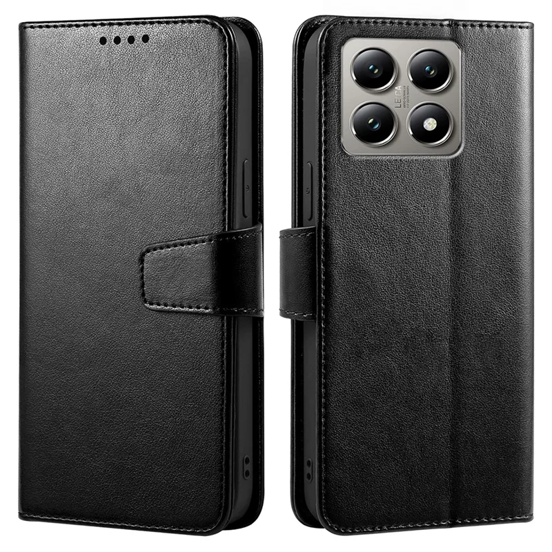 For Xiaomi 14T Pro Case Stand Card Holder Wallet Leather Phone Cover - Black