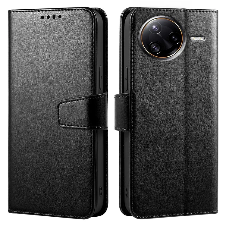 For Xiaomi Poco F7 Ultra 5G / Redmi K80 Pro 5G Case Stand Card Holder Wallet Leather Phone Cover - Black