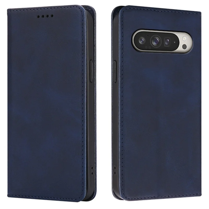 For Google Pixel 9 Pro XL Case Wallet Calf Texture Leather Phone Cover with Hidden Magnetic Closure - Blue