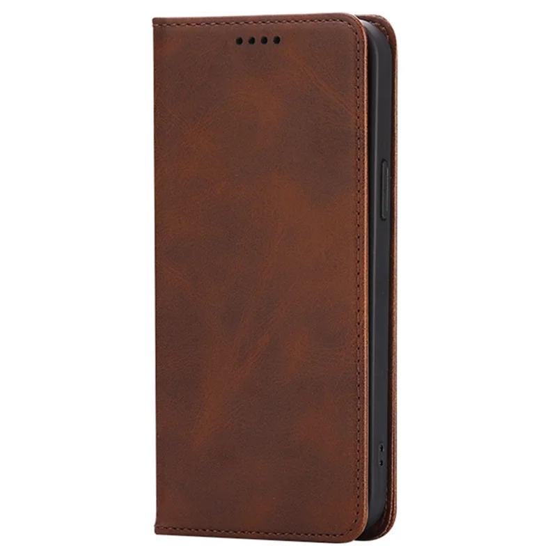 For OnePlus Nord 4 Case Wallet Calf Texture Leather Phone Cover with Hidden Magnetic Closure - Brown