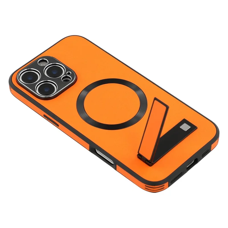 Étui compatible avec MagSafe pour iPhone 16 Pro avec support - Orange