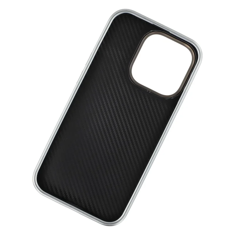 Capa para iPhone 15 Pro Compatível com MagSafe, Borda Eletroplastificada, PU + TPU + PC, Capa Traseira para Celular - Marrom