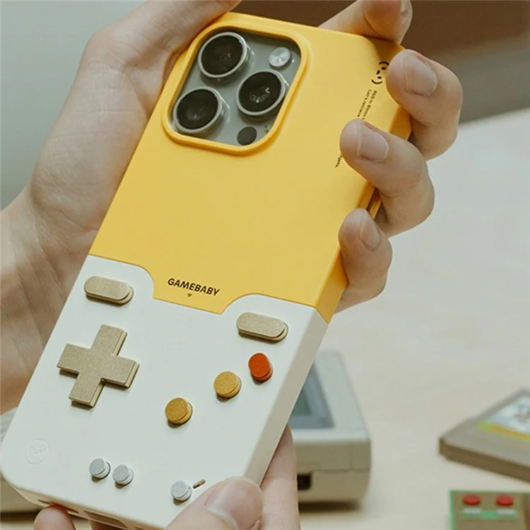 BITMOLAB GAMEBABY For iPhone 15 Pro Max Case Retro Handheld Game Console Design Phone Cover