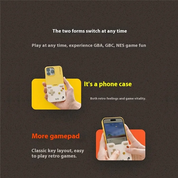 BITMOLAB GAMEBABY For iPhone 15 Pro Max Case Retro Handheld Game Console Design Phone Cover