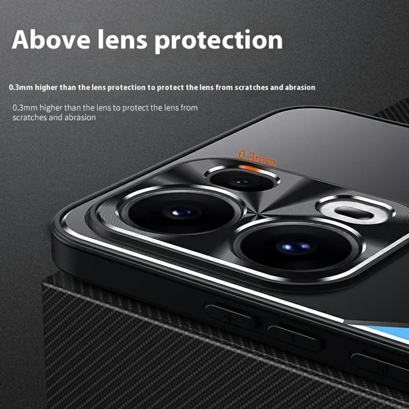 Pour Oppo Reno13 Pro 5G Coque Alliage d'Aluminium + TPU Antichoc Étui de Protection - Bleu