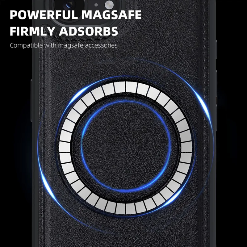 Magnetische hoes voor iPhone 16e met afneembare kaarthouder TPU + PU leer telefoonhoes - Bruin