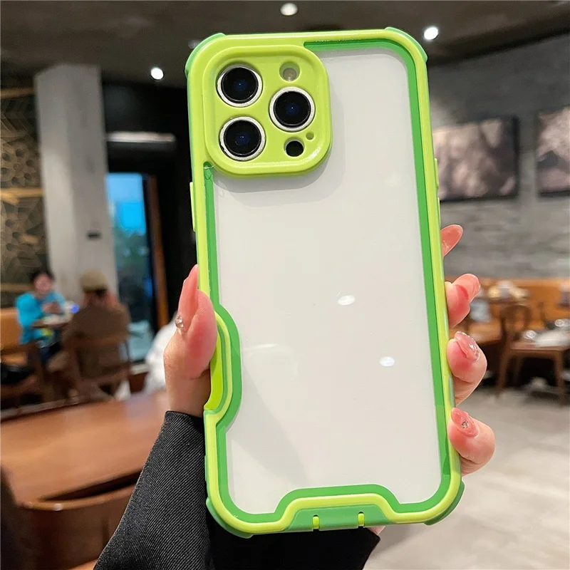 For iPhone 16 Pro Case Detachable 4 in 1 TPU + Acrylic + PC Shockproof Phone Cover - Green + Grass Green