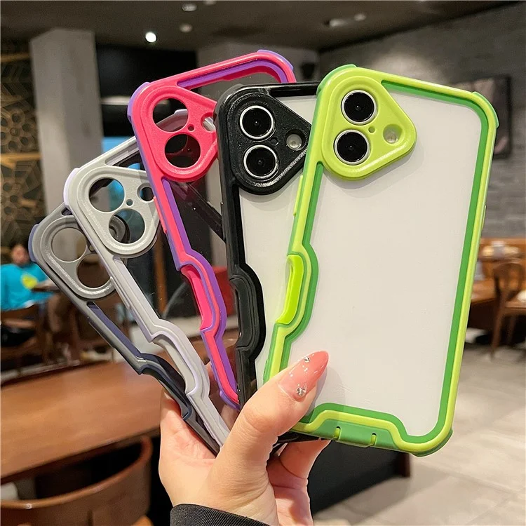 For iPhone 16 Case Detachable 4 in 1 TPU + Acrylic + PC Shockproof Phone Cover - Green + Grass Green