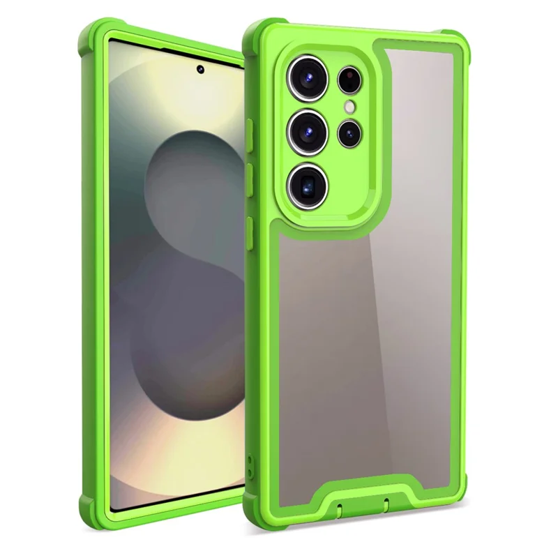 Für Samsung Galaxy S25 Ultra Hülle Abnehmbar 4 in 1 TPU + Acryl + PC Stoßfeste Handyhülle - Grün + Grasgrün