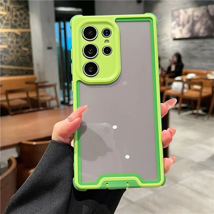 Für Samsung Galaxy S25 Ultra Hülle Abnehmbar 4 in 1 TPU + Acryl + PC Stoßfeste Handyhülle - Grün + Grasgrün