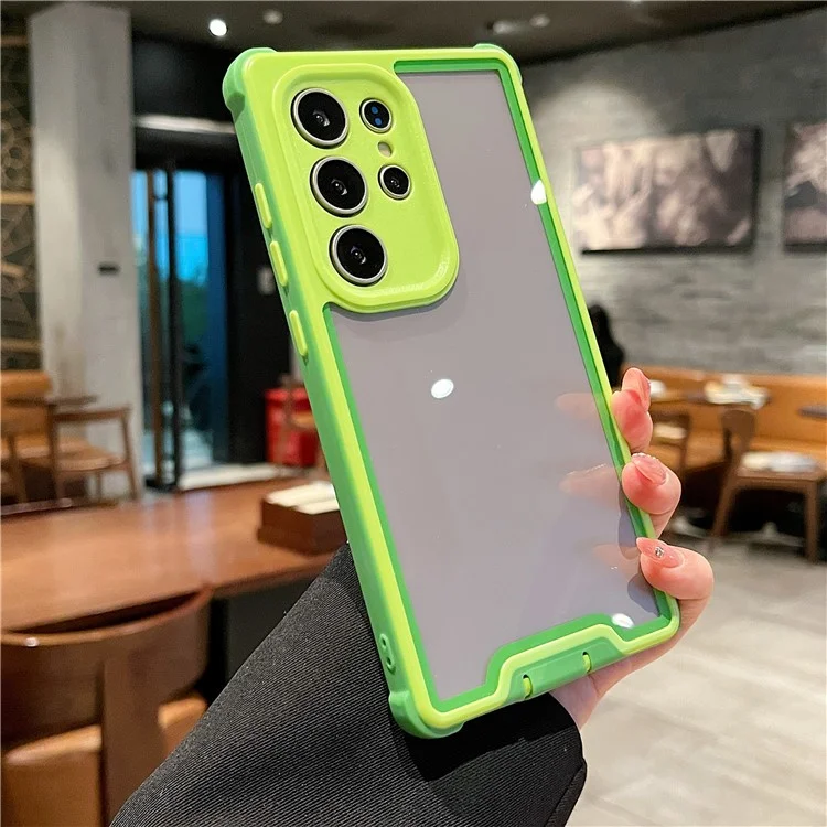 Für Samsung Galaxy S25 Ultra Hülle Abnehmbar 4 in 1 TPU + Acryl + PC Stoßfeste Handyhülle - Grün + Grasgrün