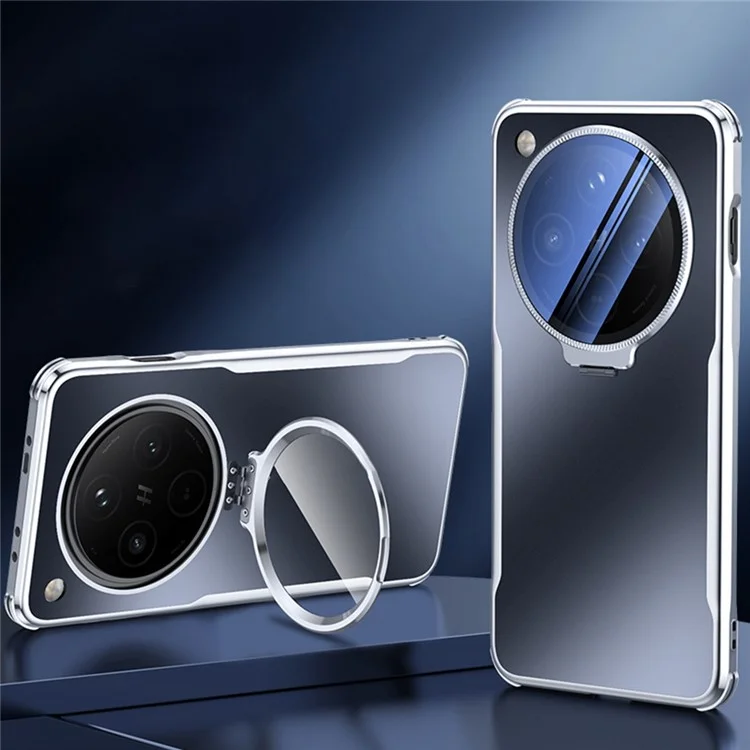 For Oppo Find X8s+ 5G Phone Case Shockproof TPU PC Back Cover with Lens Kickstand - Black