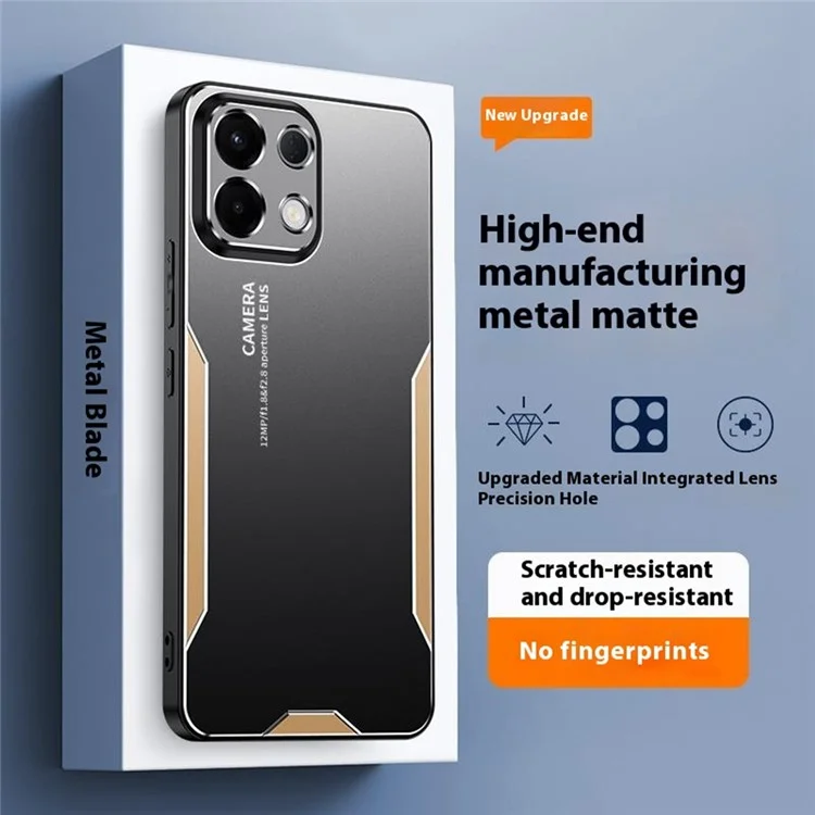 Чехол для Oppo K13 5G (Oppo K12s) из алюминиевого сплава и ТПУ/ПК - Золотой