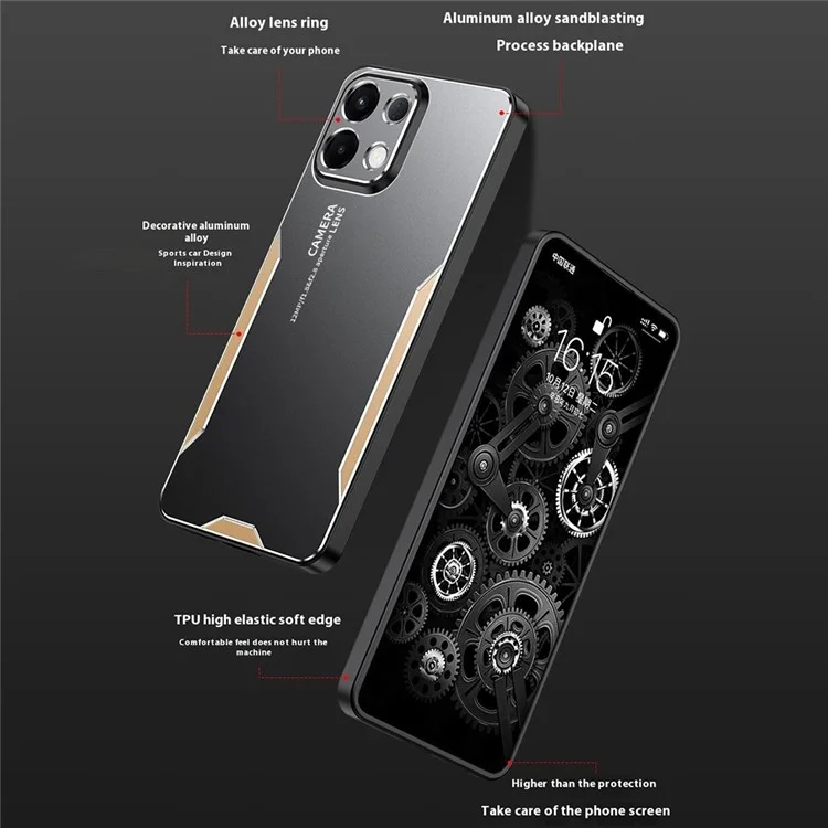 Чехол для Oppo K13 5G (Oppo K12s) из алюминиевого сплава и ТПУ/ПК - Золотой