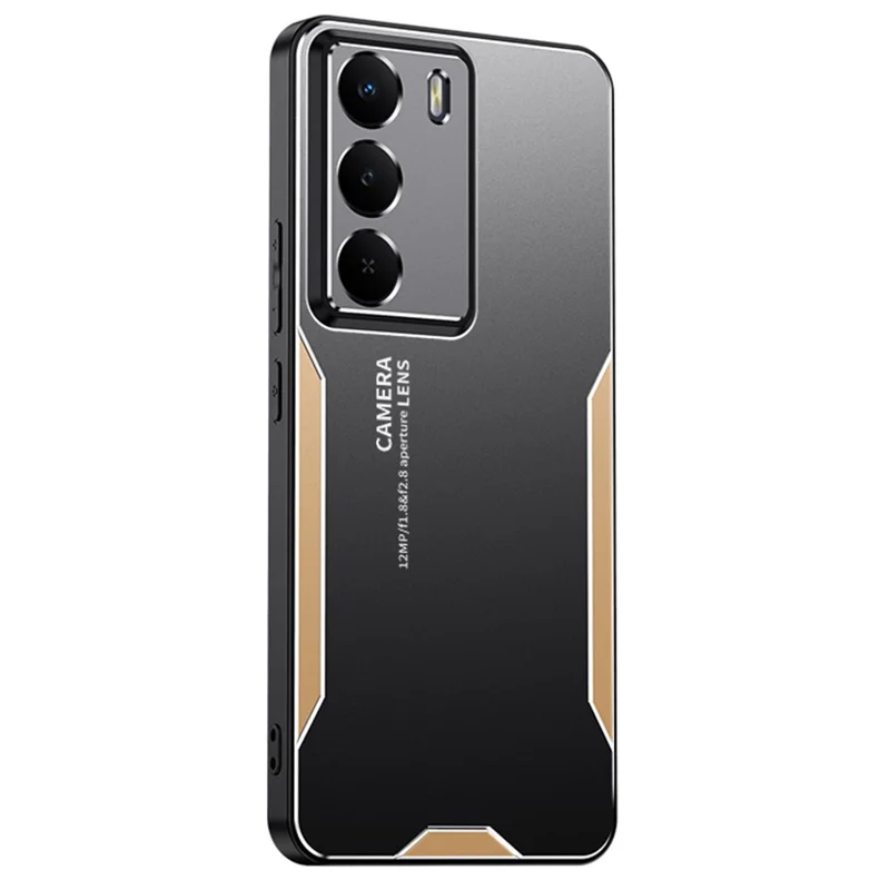 For Realme V70 5G Phone Case Aluminium Alloy TPU PC Back Cover - Gold
