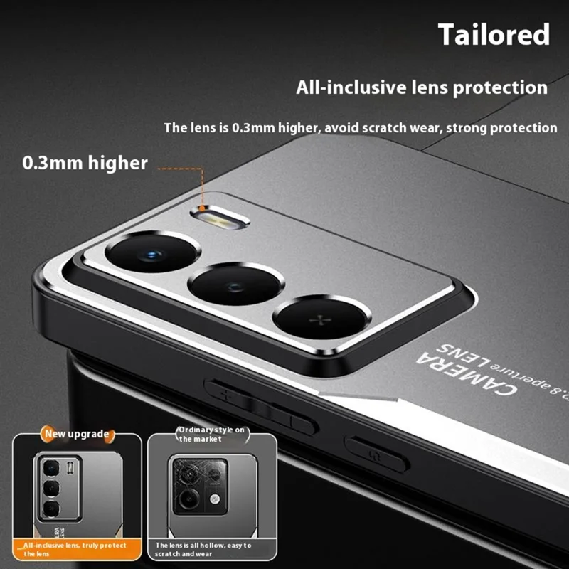For Realme V70 5G Phone Case Aluminium Alloy TPU PC Back Cover - Gold