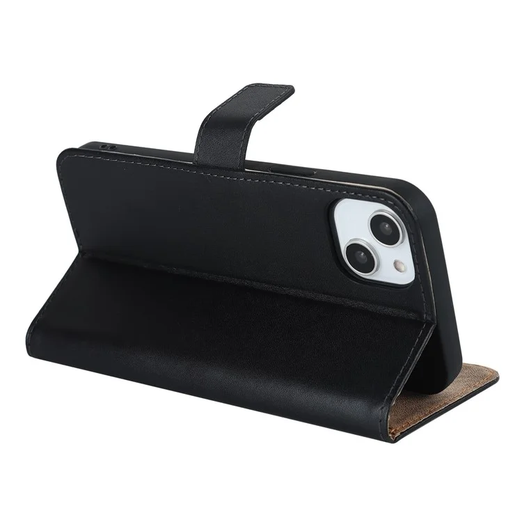 Capa de Couro Genuíno com Suporte para iPhone 14, Resistente a Choques, com Carteira e Proteção Anti-Arranhões