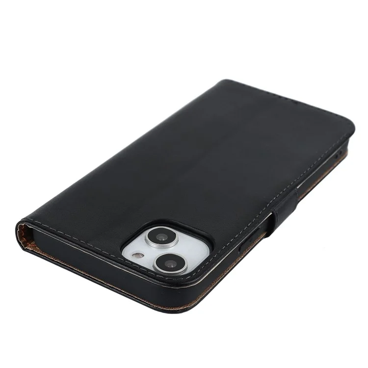 Capa de Couro Genuíno com Suporte para iPhone 14, Resistente a Choques, com Carteira e Proteção Anti-Arranhões