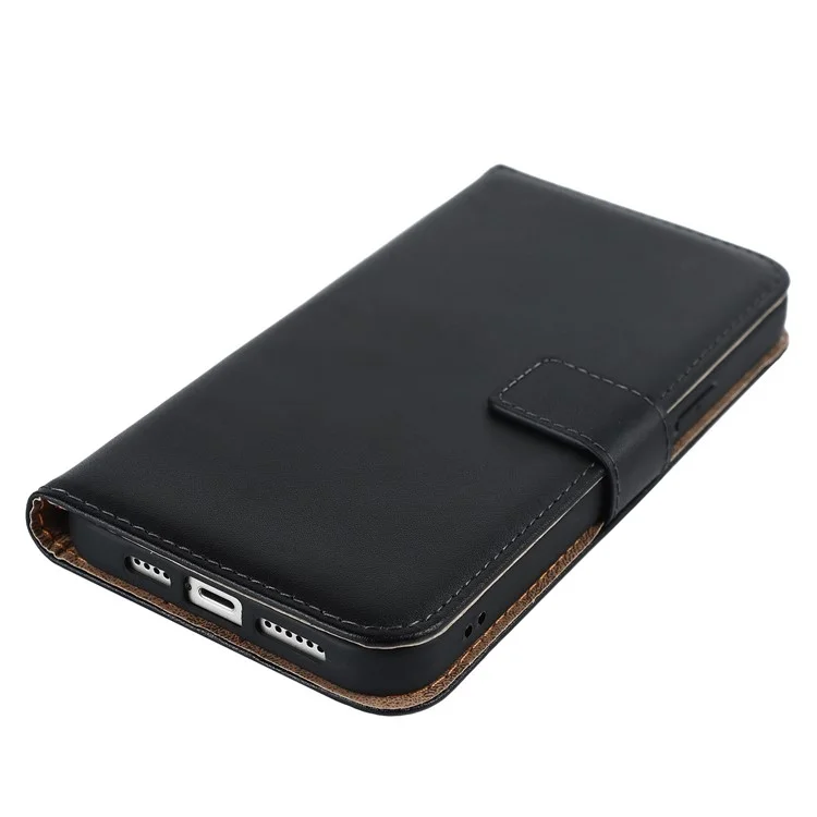 Capa de Couro Genuíno com Suporte para iPhone 14, Resistente a Choques, com Carteira e Proteção Anti-Arranhões