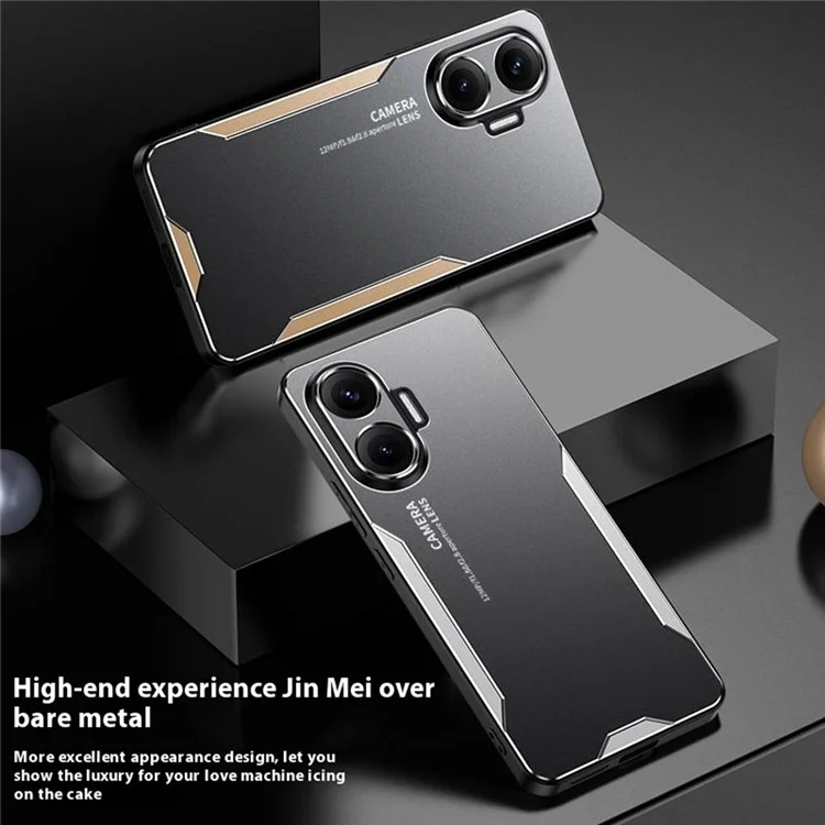 For Xiaomi Redmi Turbo 4 Pro 5G Phone Case Aluminium Alloy TPU PC Back Cover - Gold