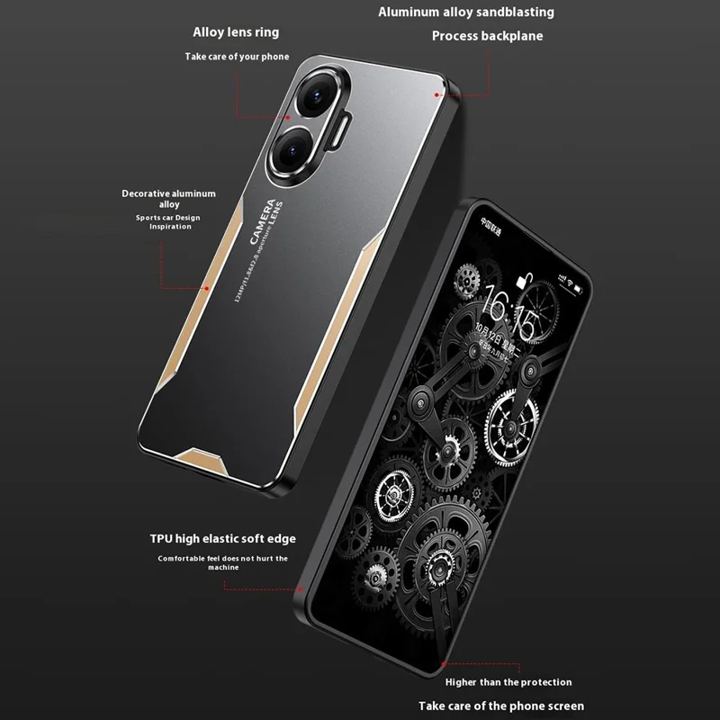 For Xiaomi Poco F7 5G / Redmi Turbo 4 Pro 5G Phone Case Aluminium Alloy TPU PC Back Cover - Blue