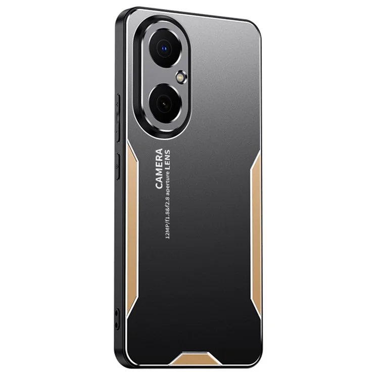 For Huawei Enjoy 80 Phone Case Aluminium Alloy TPU PC Back Cover - Gold