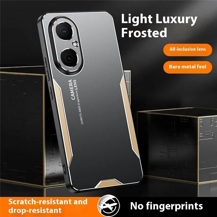 For Huawei Enjoy 80 Phone Case Aluminium Alloy TPU PC Back Cover - Gold