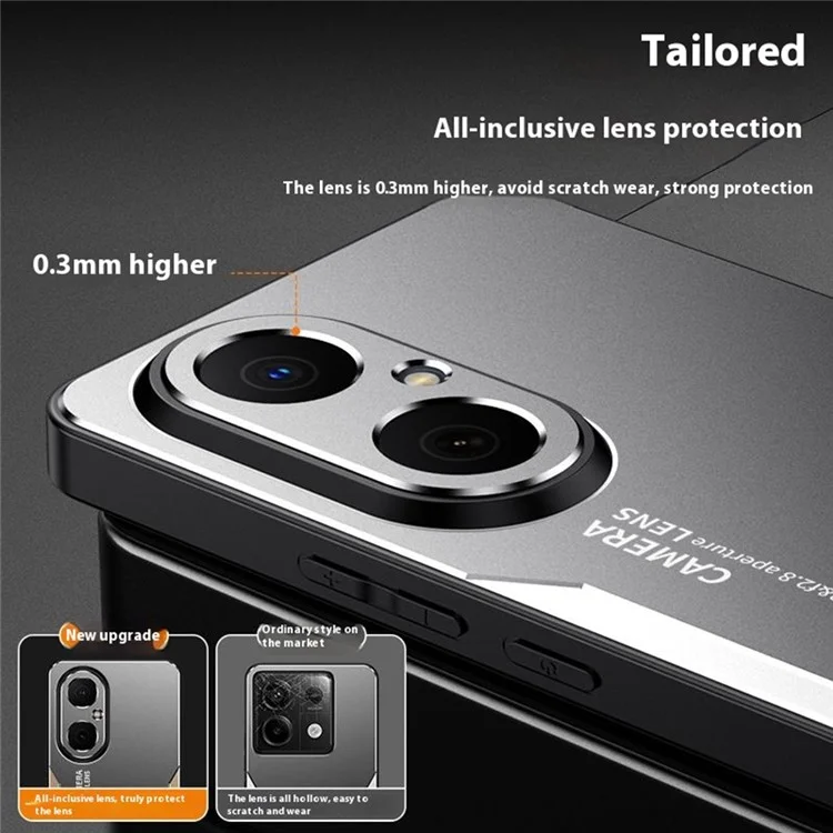 For Huawei Enjoy 80 Phone Case Aluminium Alloy TPU PC Back Cover - Gold