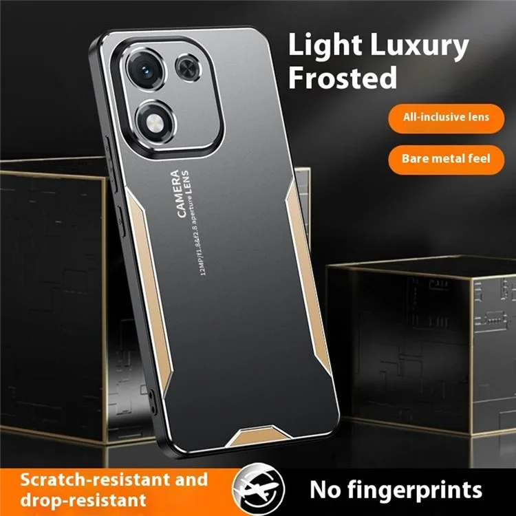 For Honor X70i Phone Case Aluminium Alloy TPU PC Back Cover - Gold