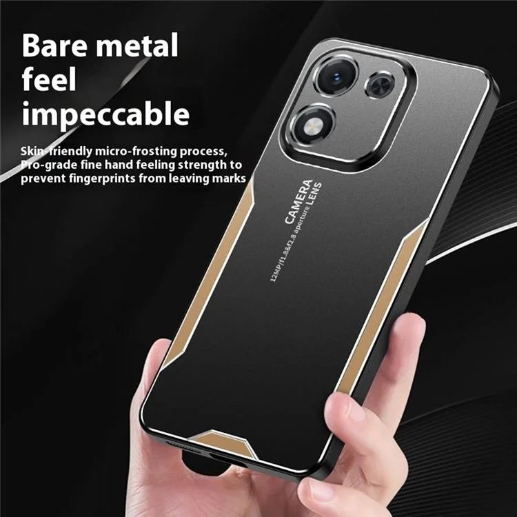 For Honor X70i Phone Case Aluminium Alloy TPU PC Back Cover - Gold