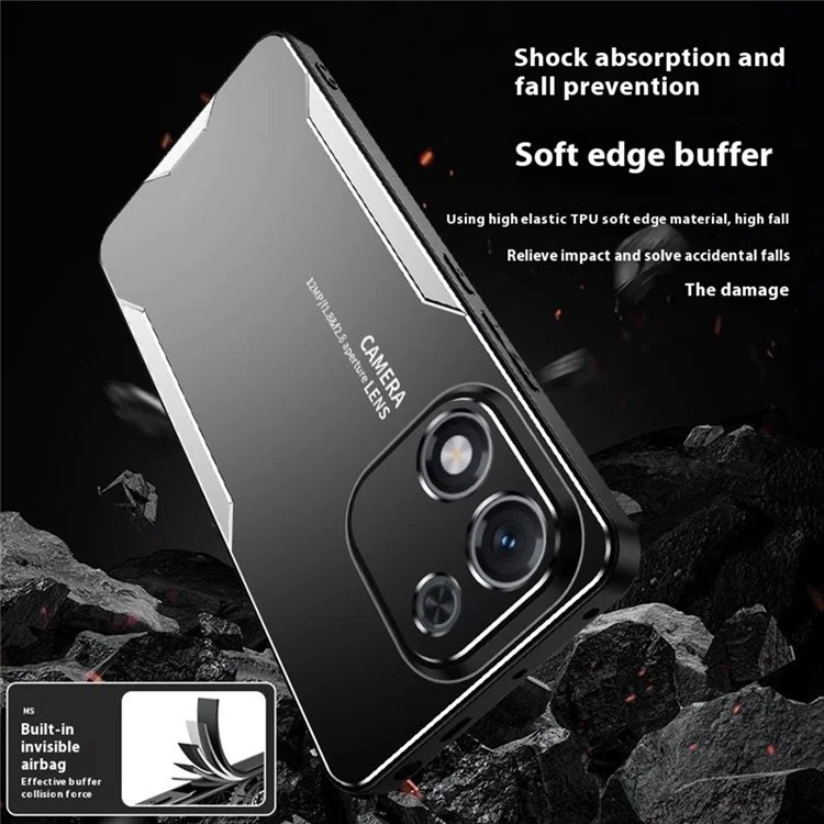 For Honor X70i Phone Case Aluminium Alloy TPU PC Back Cover - Gold