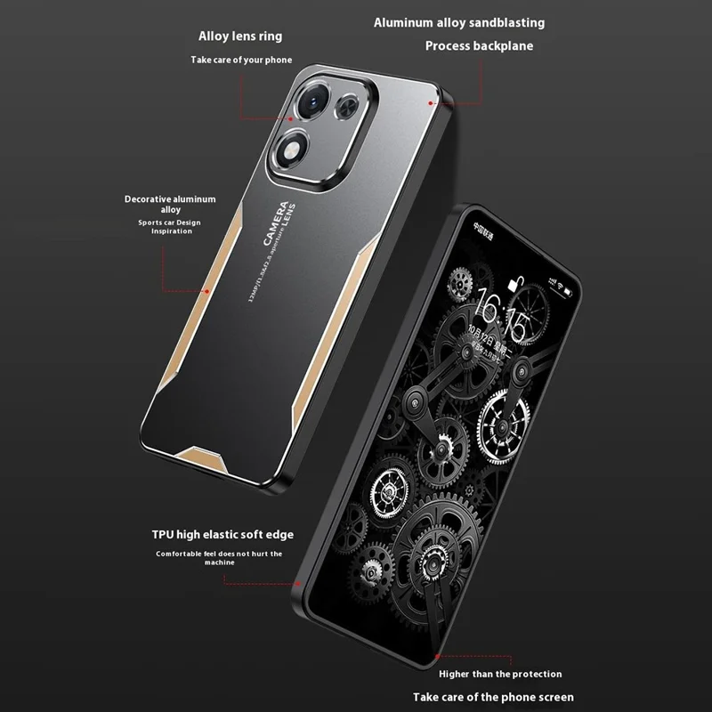 For Honor X70i Phone Case Aluminium Alloy TPU PC Back Cover - Red