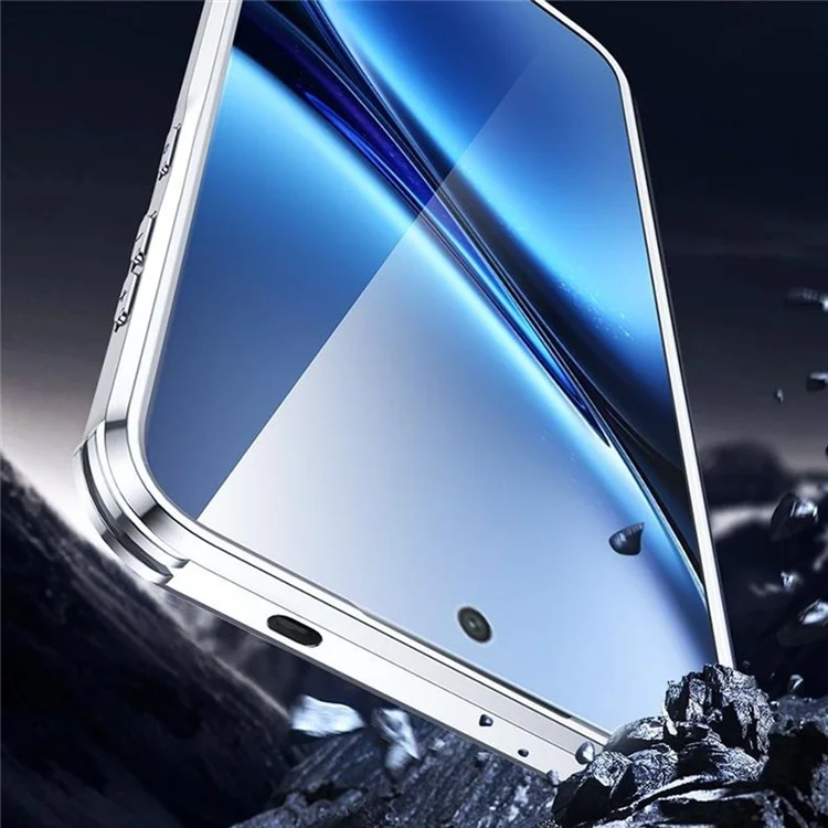 For vivo X200 Pro 5G Phone Case Shockproof TPU PC Back Cover with Lens Kickstand - Black