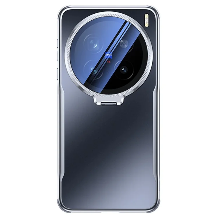 Чехол для телефона vivo X200 5G противоударный TPU PC с подставкой для объектива - Черный