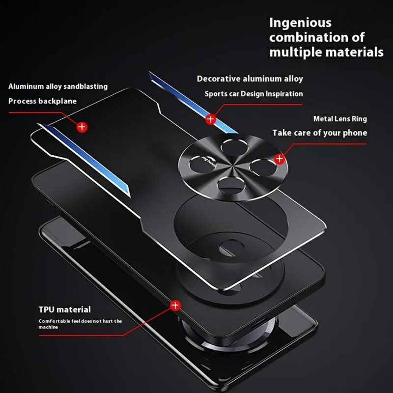 For Honor Magic7 Lite 5G / X9c 5G / X60 Pro 5G Case Aluminum Alloy + TPU Shockproof Phone Cover - Blue