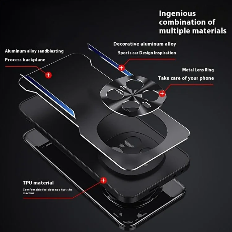 Étui For Honor Magic7 Pro 5G en Alliage d'Aluminium + TPU Antichoc pour Téléphone - Bleu