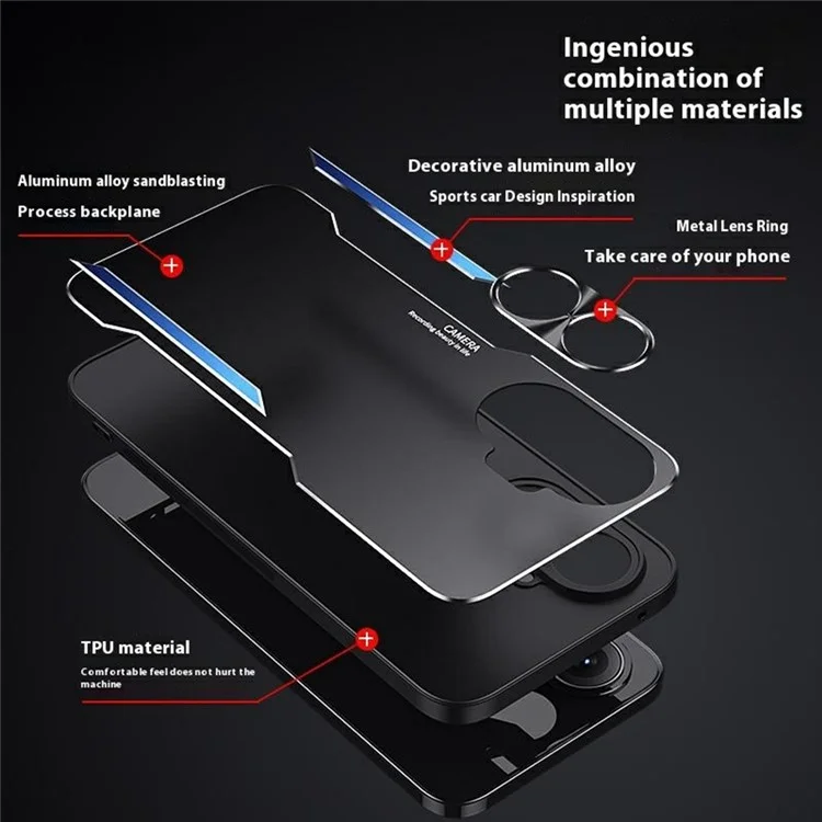 Cover antiurto per Xiaomi Poco F7 5G / Redmi Turbo 4 Pro 5G in lega di alluminio + TPU - Blu
