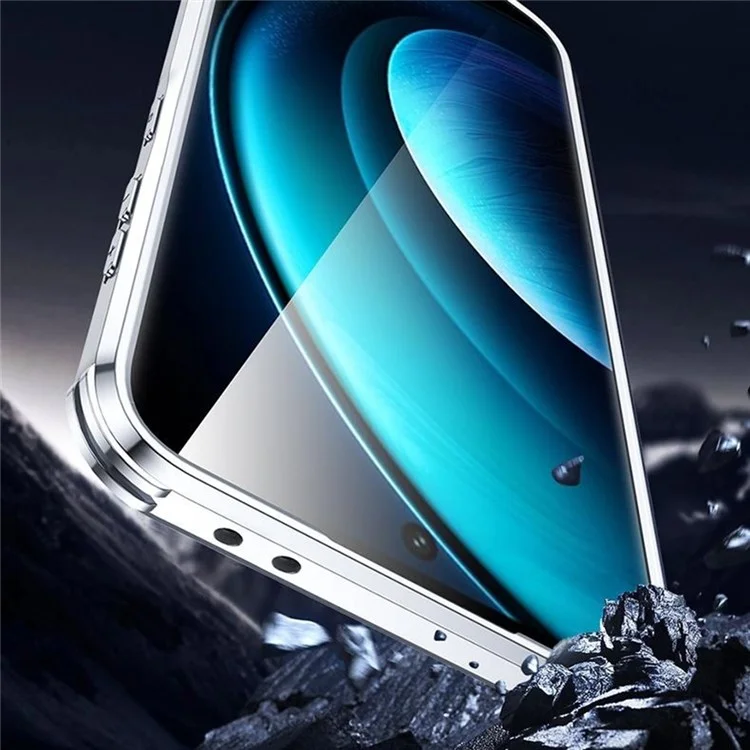 Cover per vivo X100 Pro 5G Custodia Antiurto TPU PC con Supporto per Lenti - Nero