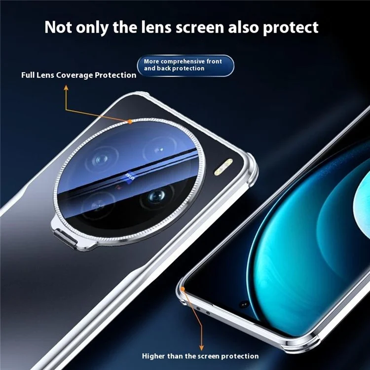 Cover per vivo X100 Pro 5G Custodia Antiurto TPU PC con Supporto per Lenti - Nero