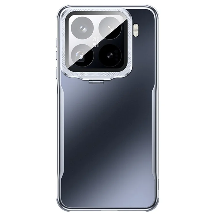 Funda para teléfono Xiaomi 15 Pro a prueba de golpes Cubierta trasera de TPU y PC con soporte para lente - Negro
