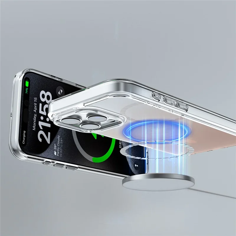 For iPhone 16 Pro Max Case Compatible with MagSafe Transparent Gradient Hard PC Phone Cover - Multi-Color