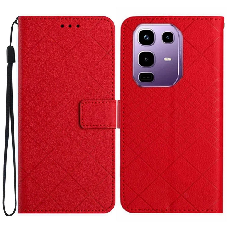 For Infinix Note 50s 5G Case Wallet Imprint PU Leather Flip Folio Phone Cover - Red