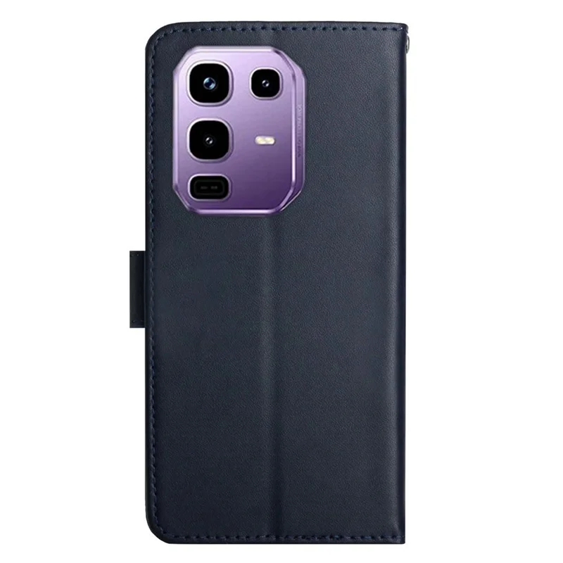 For Infinix Note 50 Pro+ 5G Case Genuine Cow Leather Phone Cover Nappa Texture - Blue